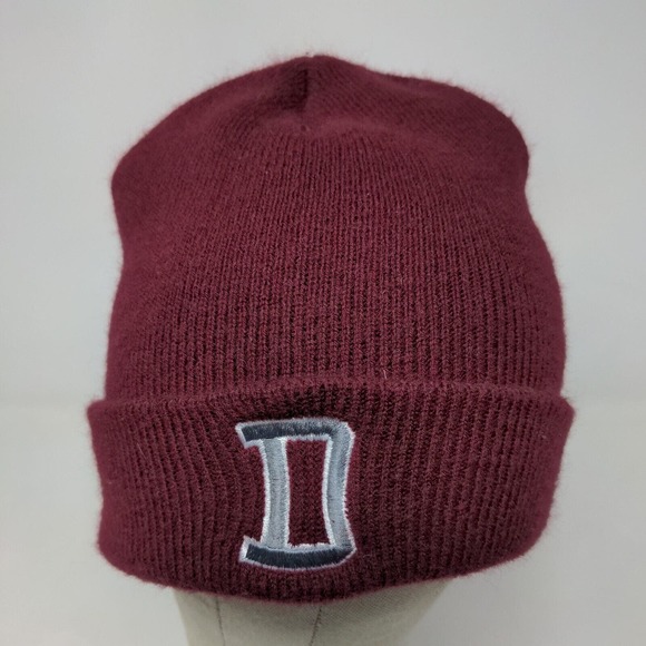 Unbranded Men's Knit Beanie Ski Cap Hat Red Embroidered D Warriors Logo - Picture 3 of 11